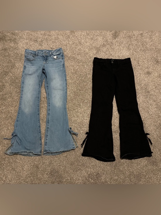 art class Other - Set of 2 Art Class Girls Sz 8 Blue Jeans Black denim bow flare bell bottoms
